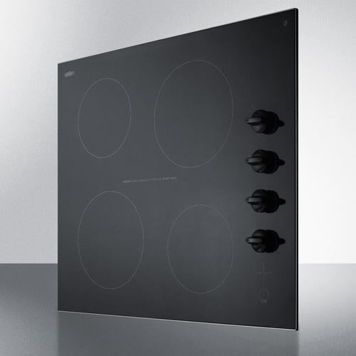 Summit 24" Wide 230V 4-Burner Radiant Cooktop - CR4B242BL - MyBBQDirect