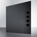Summit 24" Wide 230V 4-Burner Radiant Cooktop - CR4B242BL