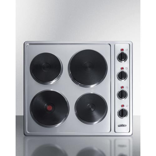 Summit 24" Wide 230V 4-Burner Solid Disk Cooktop - CSD4B24 - MyBBQDirect