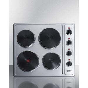 Summit 24" Wide 230V 4-Burner Solid Disk Cooktop - CSD4B24 - MyBBQDirect