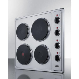 Summit 24" Wide 230V 4-Burner Solid Disk Cooktop - CSD4B24 - MyBBQDirect