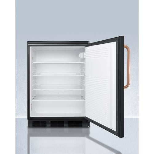 Summit 24" Wide All-Refrigerator with Antimicrobial Pure Copper Handle - FF7LBLKTBC - MyBBQDirect