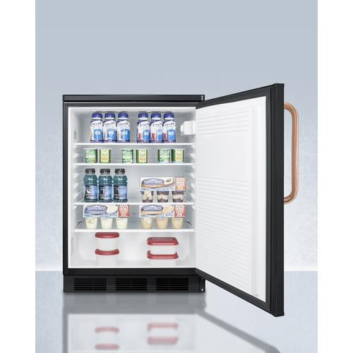 Summit 24" Wide All-Refrigerator with Antimicrobial Pure Copper Handle - FF7LBLKTBC - MyBBQDirect