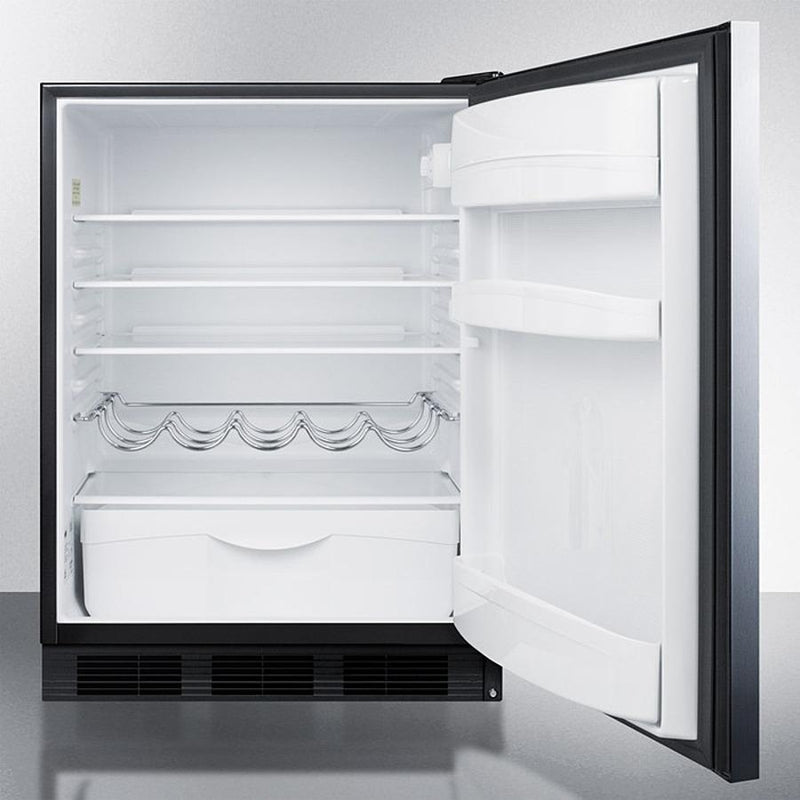 Summit 24" Wide All-Refrigerator With Horizontal Handle - FF63BKSSHH