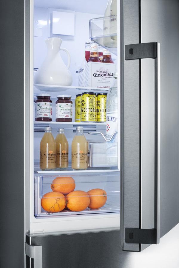 Summit 24" Wide Bottom Freezer Refrigerator in Stainless Steel with Digital Controls - FFBF246SS