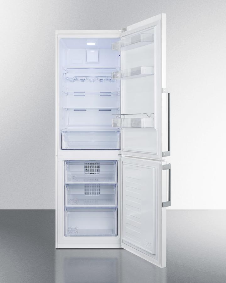 Summit 24" Wide Bottom Freezer Refrigerator in White with Digital Controls - FFBF241W - MyBBQDirect