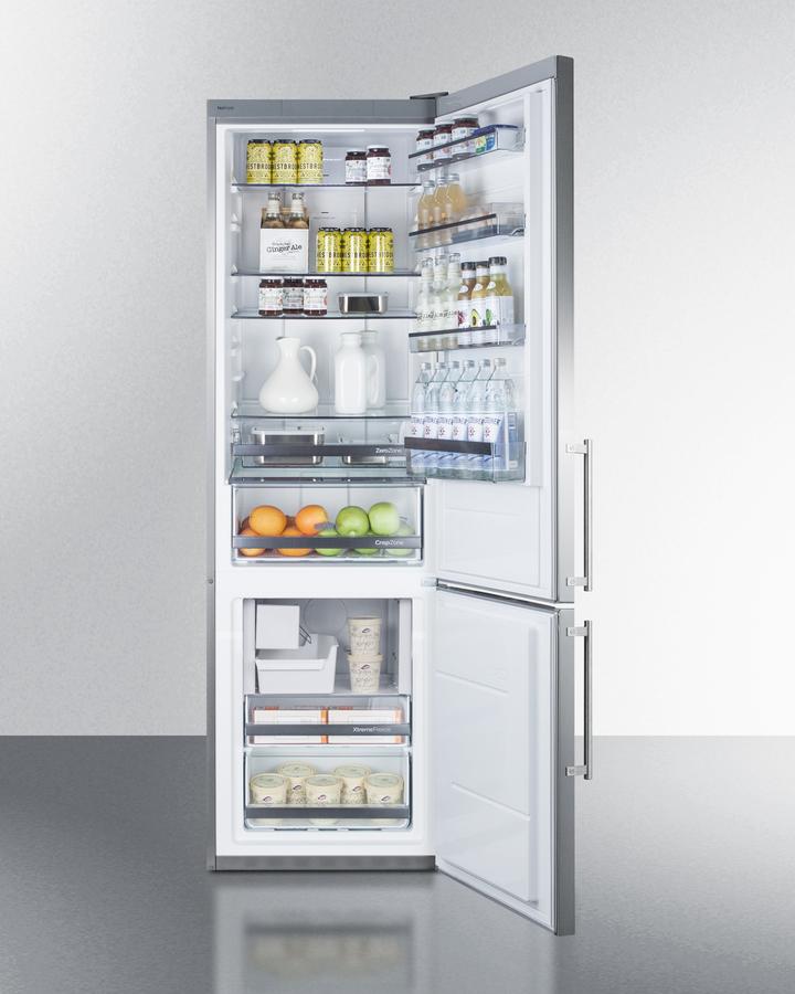 Summit 24" Wide Bottom Freezer Refrigerator With Icemaker - FFBF181ESIM - MyBBQDirect