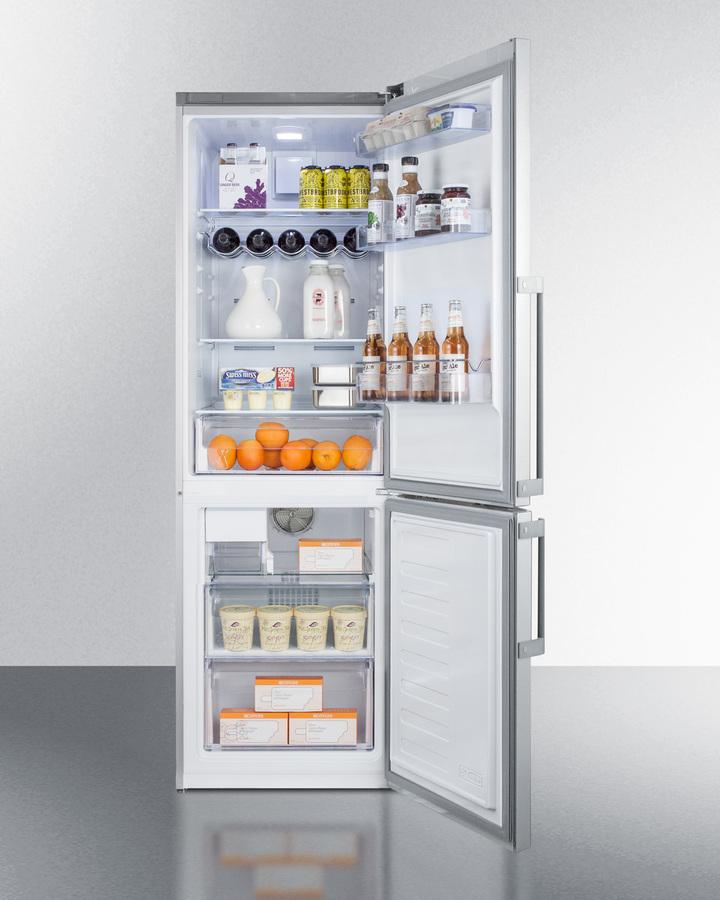 Summit 24" Wide Bottom Freezer Refrigerator With Icemaker - FFBF247SSIM - MyBBQDirect