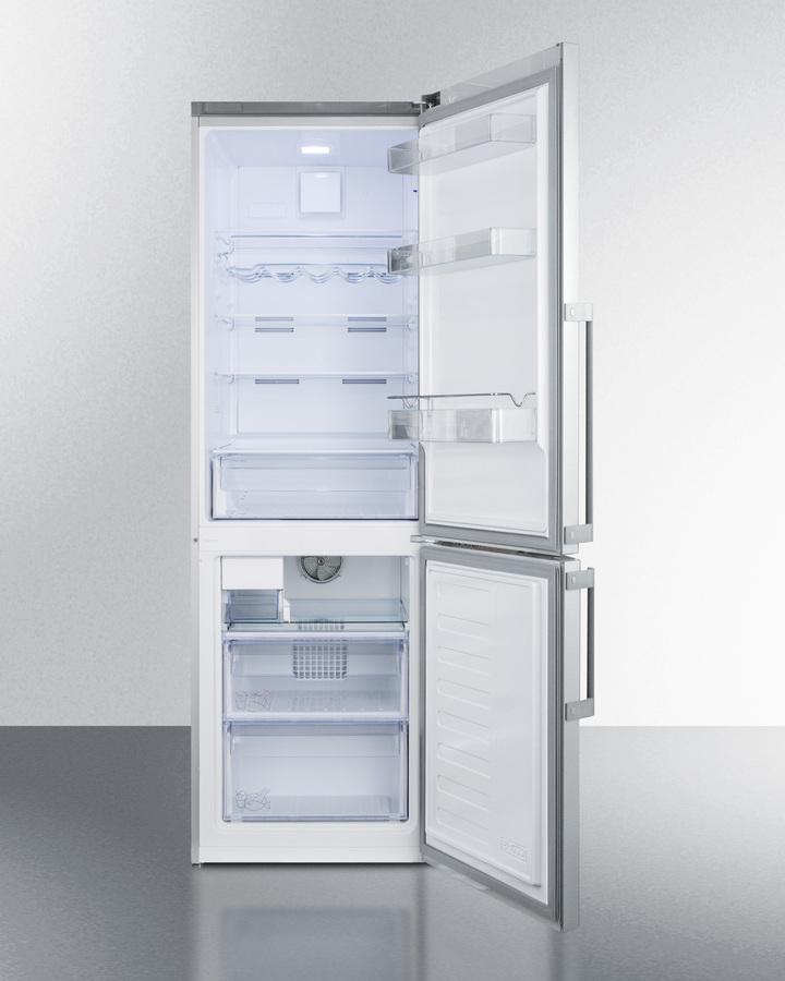 Summit 24" Wide Bottom Freezer Refrigerator With Icemaker - FFBF247SSIM - MyBBQDirect