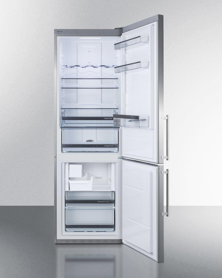 Summit 24" Wide Bottom Freezer Refrigerator With Icemaker - FFBF249SSIM - MyBBQDirect