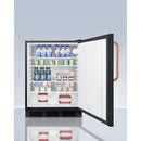 Summit 24" Wide Built-In All-Refrigerator with Antimicrobial Pure Copper Handle ADA Compliant - FF7LBLKBITBCADA