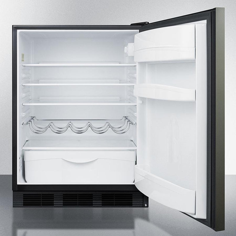 Summit 24" Wide Built-In All-Refrigerator With Horizontal Handle - FF63BKBIKSHH