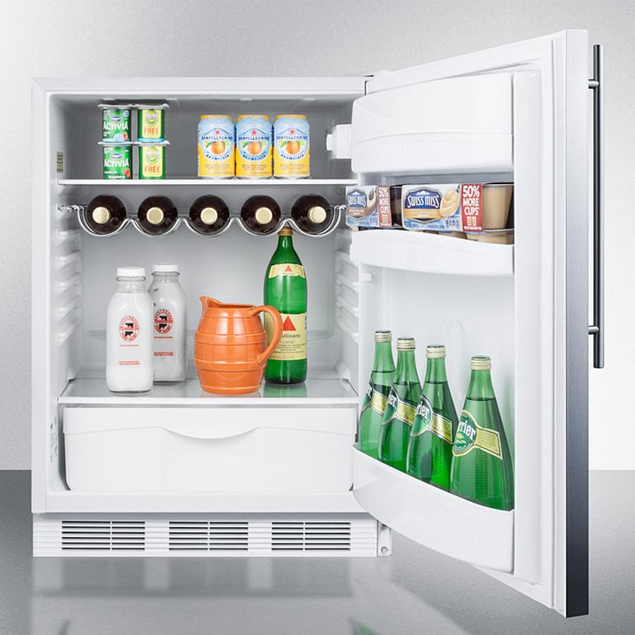 Summit 24" Wide Built-In All-Refrigerator With Thin Handle ADA Compliant - FF61WBISSHVADA - MyBBQDirect