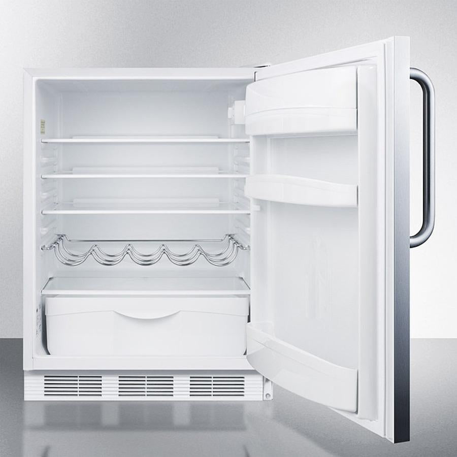 Summit 24" Wide Built-In All-Refrigerator With Towel Bar Handle ADA Compliant - FF61WBISSTBADA - MyBBQDirect