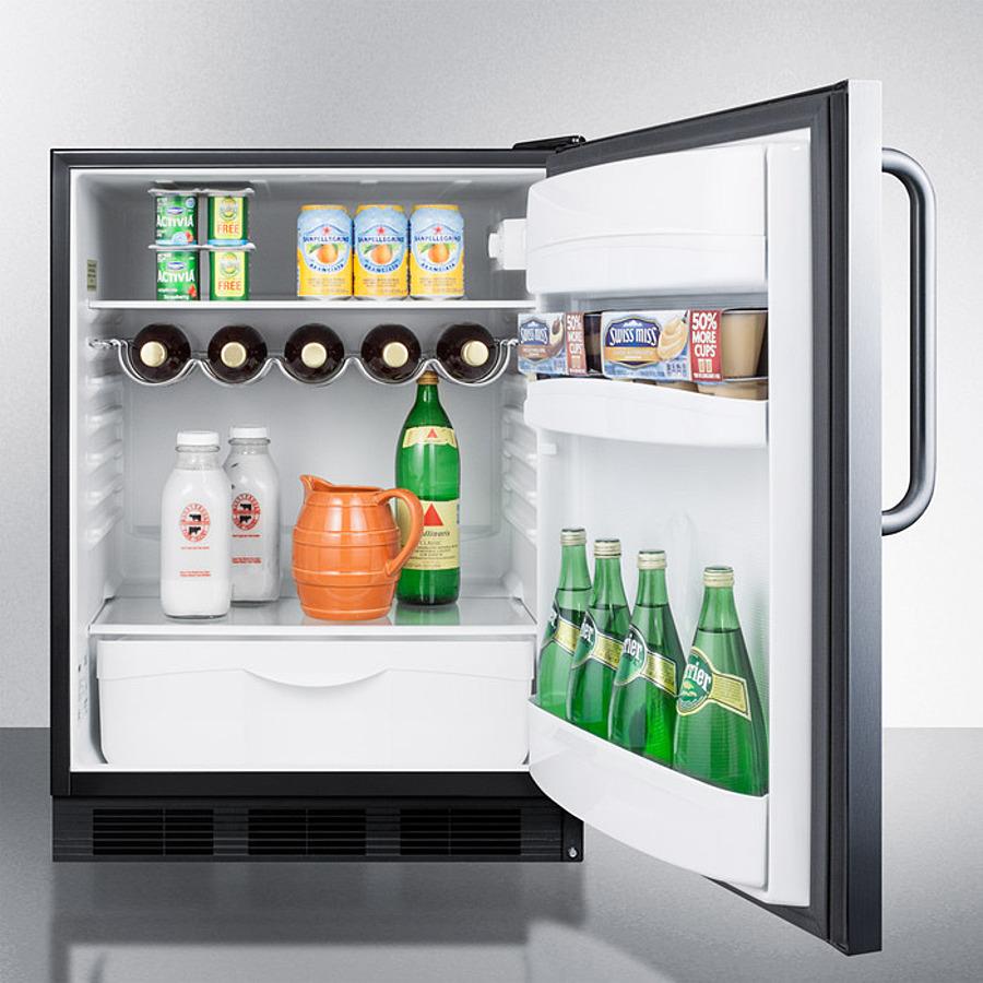 Summit 24" Wide Built-In All-Refrigerator With Towel Bar Handle ADA Compliant - FF63BKBISSTBADA - MyBBQDirect