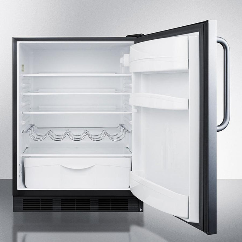 Summit 24" Wide Built-In All-Refrigerator With Towel Bar Handle ADA Compliant - FF63BKBISSTBADA