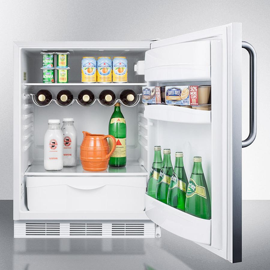 Summit 24" Wide Built-In All-Refrigerator With Towel Bar Handle - FF61WBISSTB - MyBBQDirect