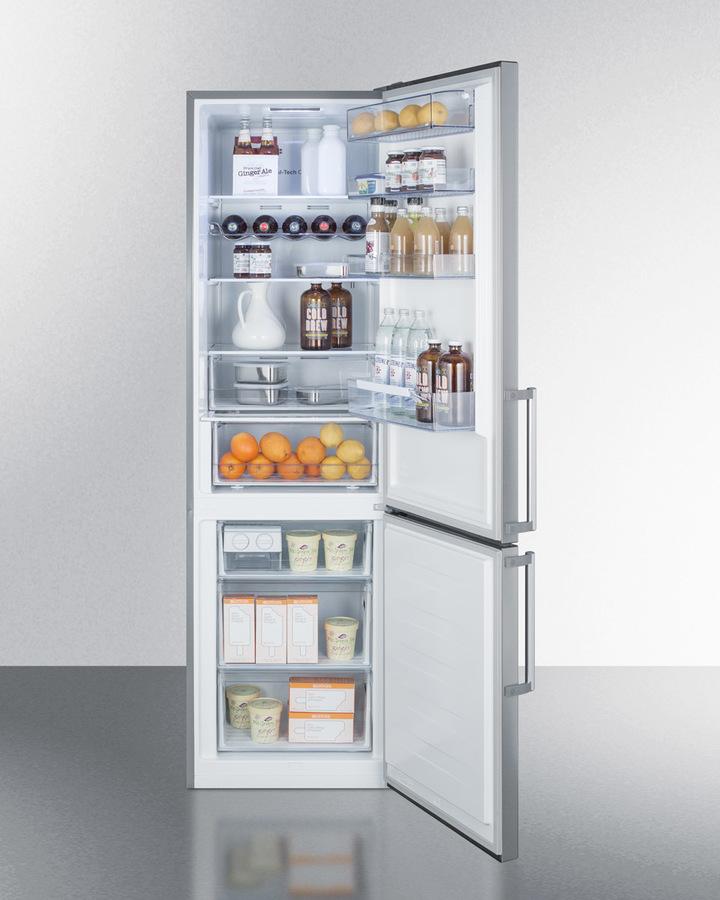Summit 24" Wide Built-In Bottom Freezer Refrigerator - FFBF192SSBI - MyBBQDirect