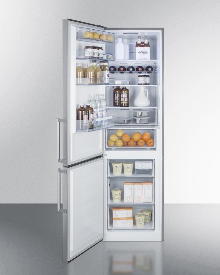 Summit 24" Wide Built-In Bottom Freezer Refrigerator - FFBF192SSBILHD - MyBBQDirect