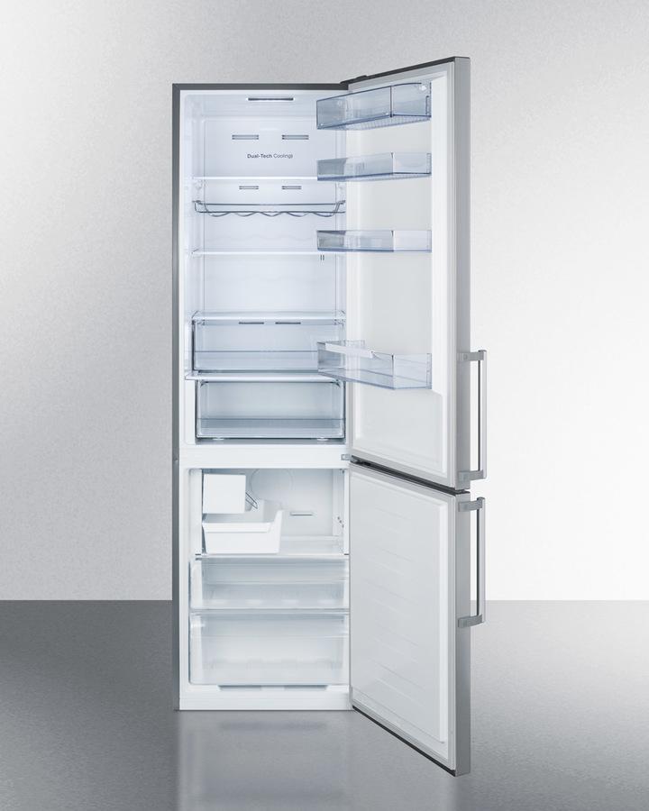 Summit 24" Wide Built-In Bottom Freezer Refrigerator With Icemaker - FFBF192SSBIIM