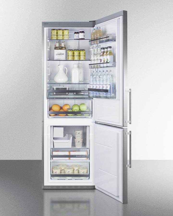 Summit 24" Wide Built-In Bottom Freezer Refrigerator With Icemaker - FFBF249SSBIIM - MyBBQDirect