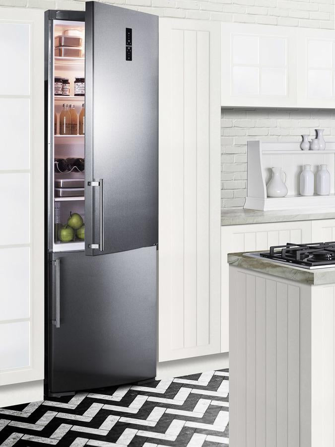 Summit 24" Wide Built-In Bottom Freezer Refrigerator With Icemaker - FFBF249SSBIIM - MyBBQDirect