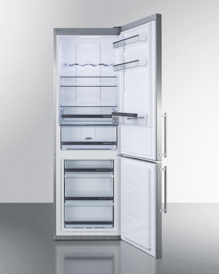 Summit 24" Wide Built-In Bottom Freezer Refrigerator with Stainless Steel Doors and Platinum Cabinet - FFBF249SSBI - MyBBQDirect