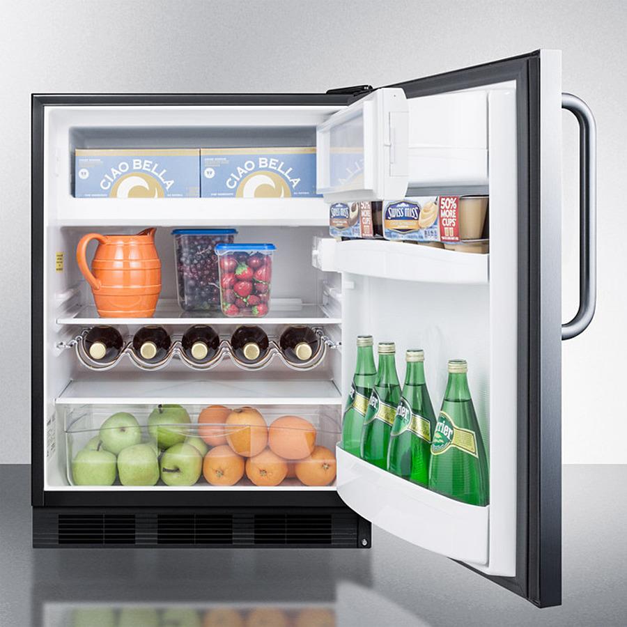 Summit 24" Wide Built-In Refrigerator-Freezer - CT663BKCSS - MyBBQDirect