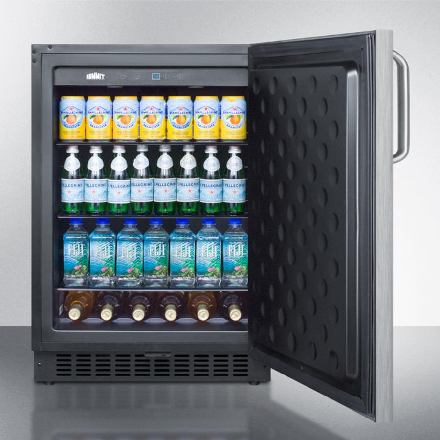 Summit 24" Wide Frost-Free Built-In All-Refrigerator With Towel Bar Handle - FF64BXCSSTB - MyBBQDirect