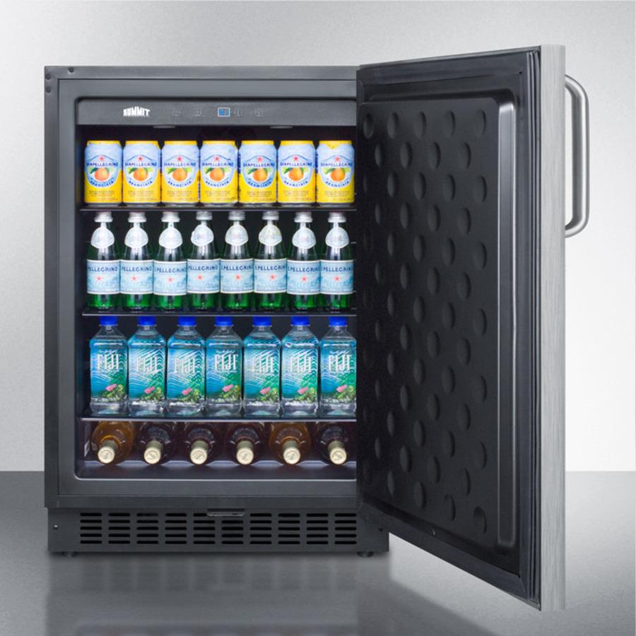 Summit 24" Wide Frost-Free Built-In All-Refrigerator With Towel Bar Handle - FF64BXSSTB - MyBBQDirect