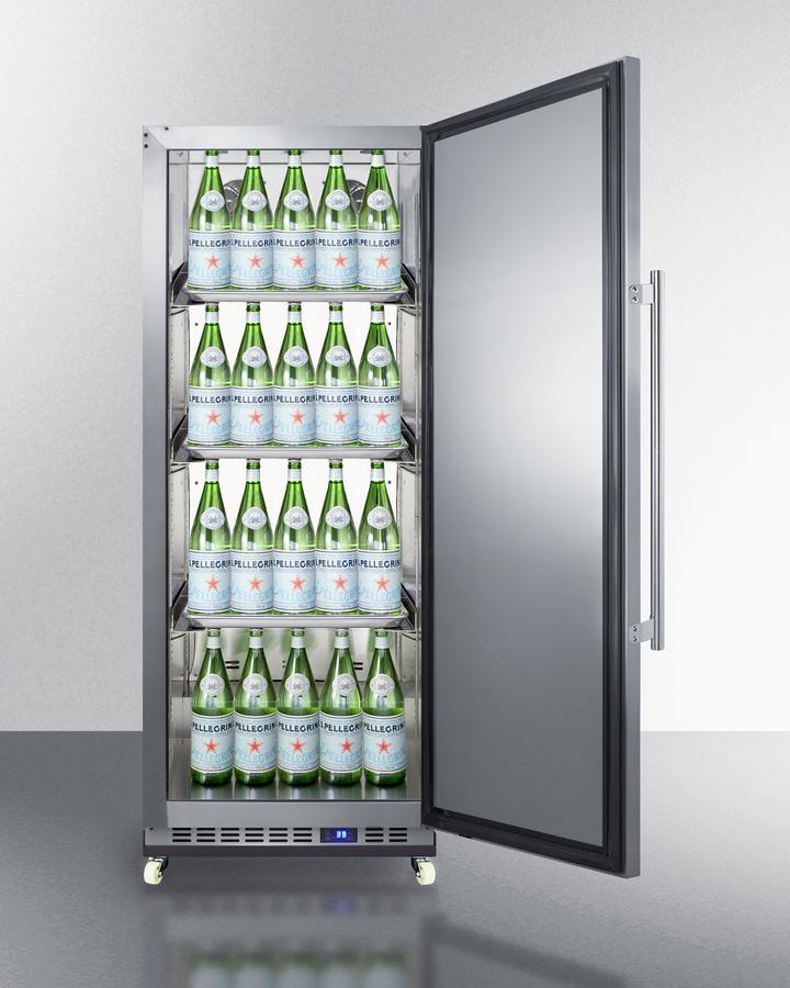 Summit 24" Wide Mini Reach-In All-Refrigerator with Dolly in Stainless Steel - FFAR121SSRI - MyBBQDirect