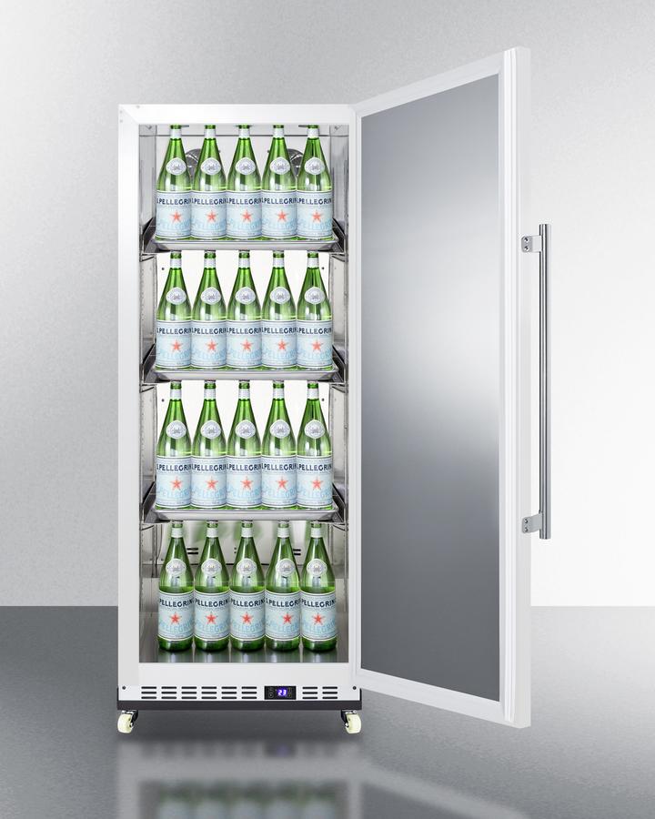 Summit 24" Wide Mini Reach-In All-Refrigerator with Dolly in White - FFAR12WRI - MyBBQDirect