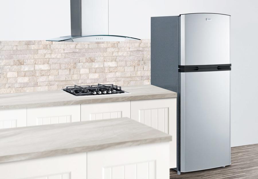 Summit 26" Wide Top Mount Refrigerator-Freezer With Icemaker - FF1427SSIM - MyBBQDirect