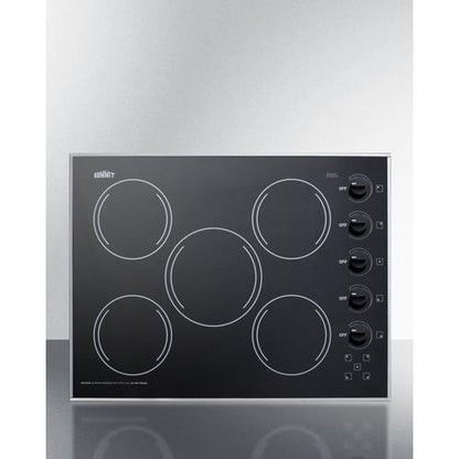 Summit 27" Wide 230V 5-Burner Radiant Cooktop - CR5B273B