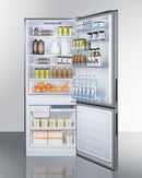 Summit 28" Wide Bottom Freezer Refrigerator with Stainless Steel Doors - FFBF279SS