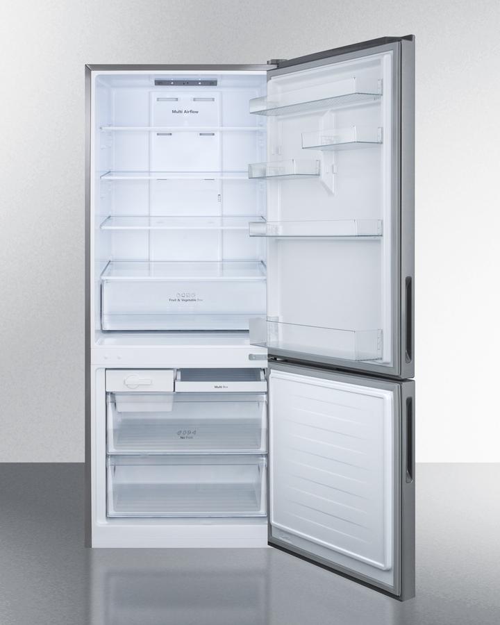 Summit 28" Wide Bottom Freezer Refrigerator with Stainless Steel Doors - FFBF279SS