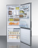 Summit 28" Wide Built-In Bottom Freezer Refrigerator - FFBF279SSBI