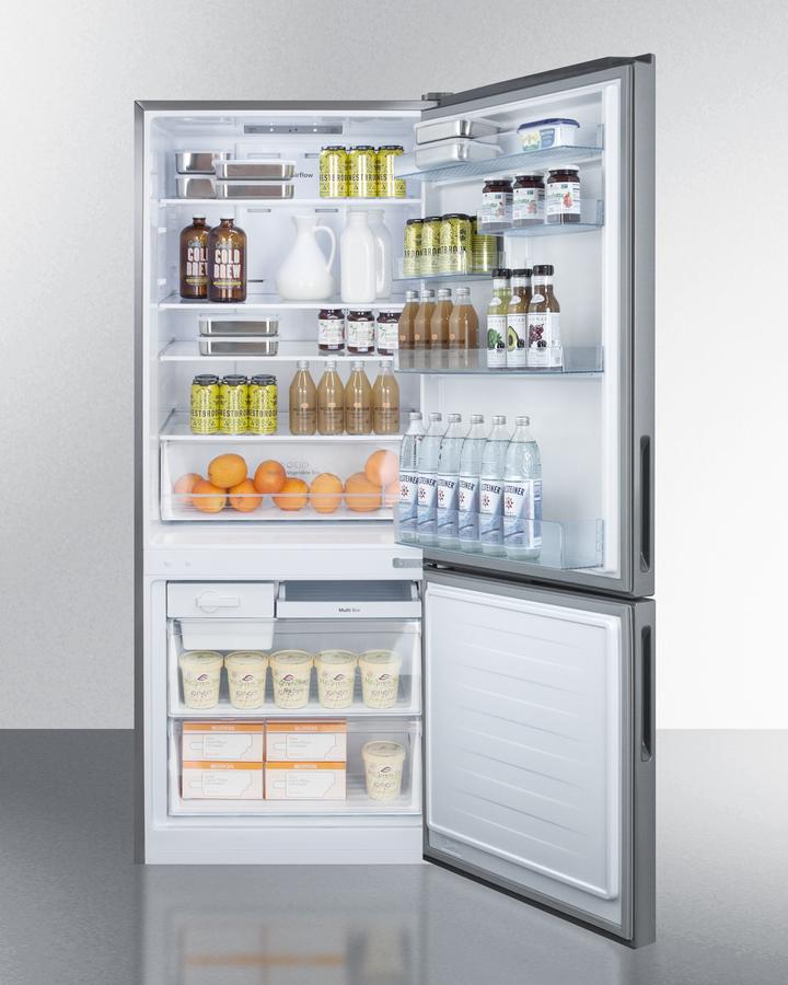 Summit 28" Wide Built-In Bottom Freezer Refrigerator - FFBF279SSBI