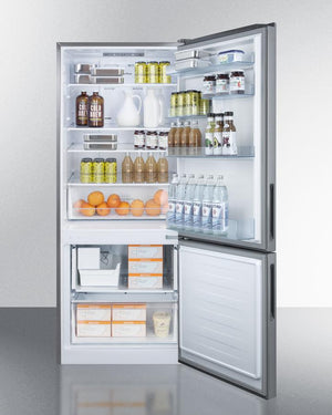 Summit 28" Wide Built-In Bottom Freezer Refrigerator With Icemaker - FFBF279SSBIIM - MyBBQDirect