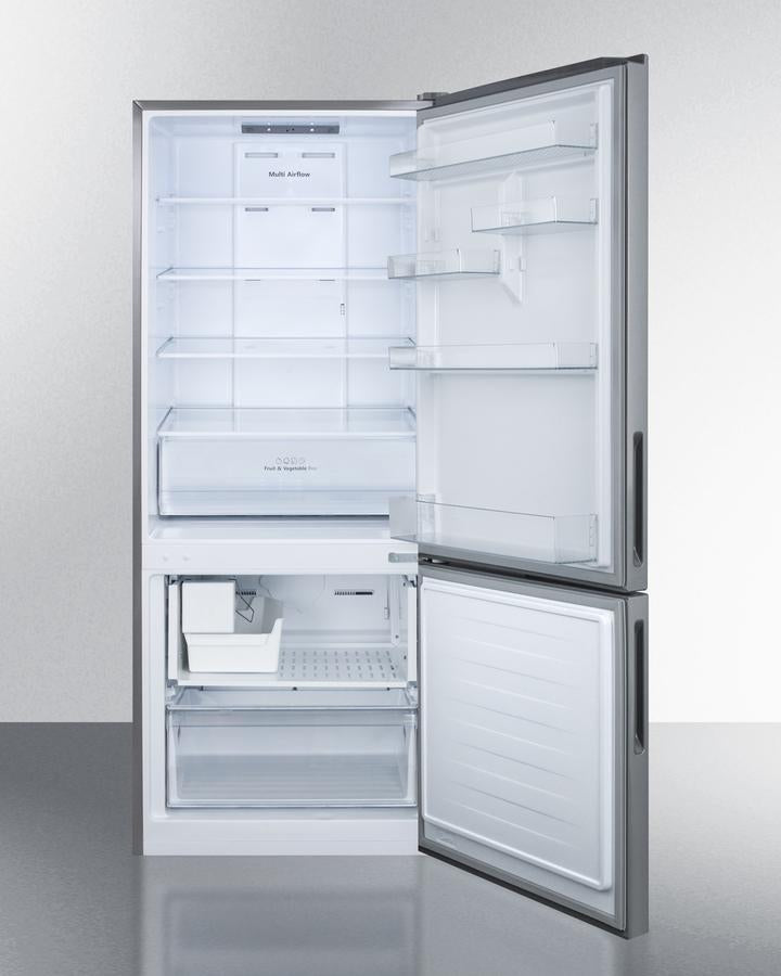 Summit 28" Wide Built-In Bottom Freezer Refrigerator With Icemaker - FFBF279SSBIIM - MyBBQDirect