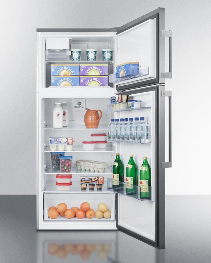 Summit 28" Wide Top Mount Refrigerator-Freezer With Icemaker - FF1512SSIM - MyBBQDirect