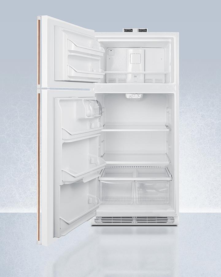 Summit 30" Wide Break Room Refrigerator-Freezer with Antimicrobial Pure Copper Handle - BKRF18WCPLHD - MyBBQDirect