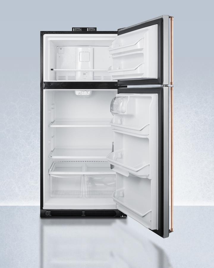 Summit 30" Wide Break Room Refrigerator-Freezer with Antimicrobial Pure Copper Handles - BKRF18PLCP