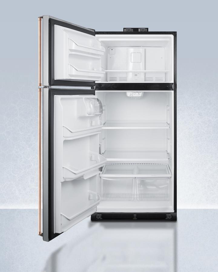 Summit 30" Wide Break Room Refrigerator-Freezer with Antimicrobial Pure Copper Handles - BKRF18PLCPLHD
