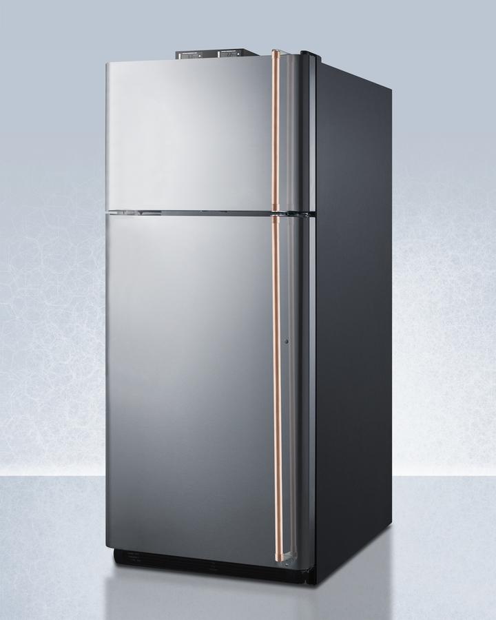 Summit 30" Wide Break Room Refrigerator-Freezer with Antimicrobial Pure Copper Handles - BKRF18PLCPLHD