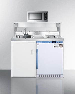 Summit 48" Wide All-In-One Wellness Room Kitchenette with Microwave - C48ELMCMW