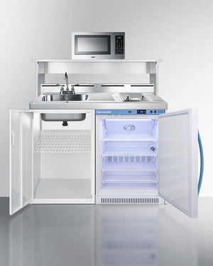 Summit 48" Wide All-In-One Wellness Room Kitchenette with Microwave - C48ELMCMW