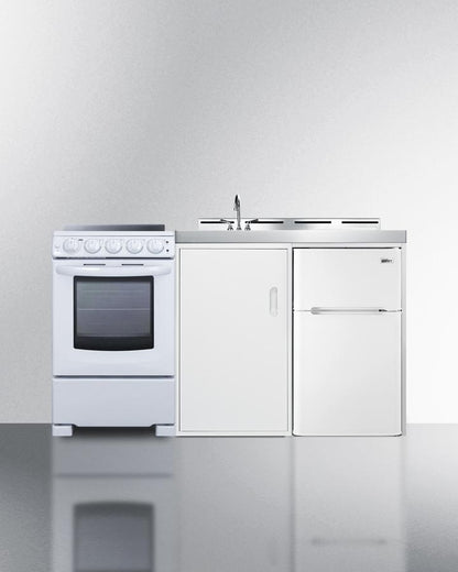 Summit 60" Wide All-in-One Kitchenette with Electric Range - ACK60ELSTW