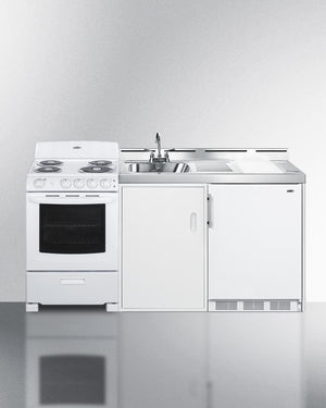 Summit 72" Wide All-in-One Kitchenette with Electric Coil Range - ACK72COILW