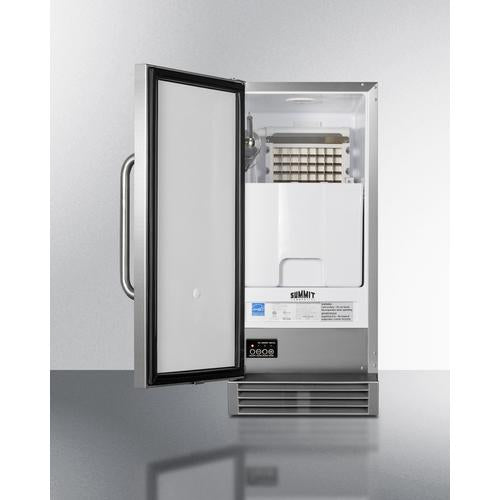 Summit Built-In 50 lb. Clear Icemaker Complete Stainless Steel Exterior - BIM44GCSS